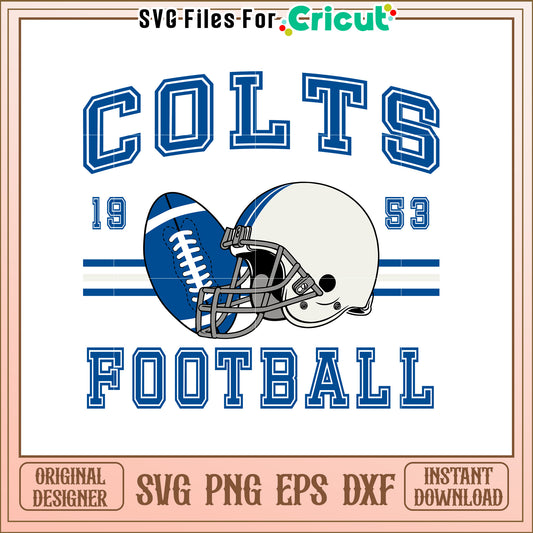 Colts Football SVG Design with Helmet and Ball