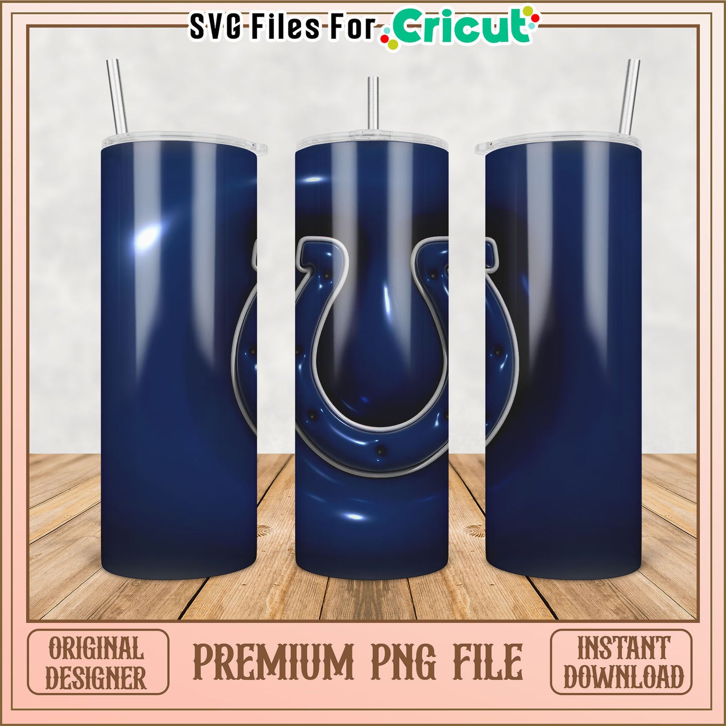 Colts Tumbler PNG Sublimation Design