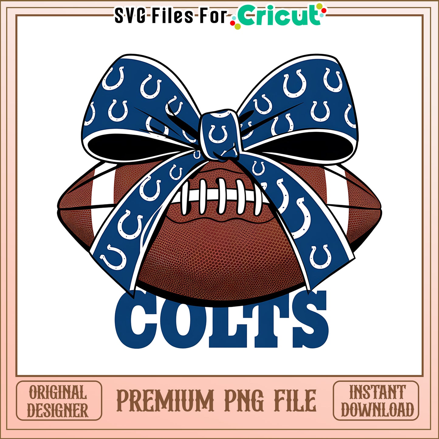 Colts rugby ball and bow png, Indianapolis Colts png, NFL png