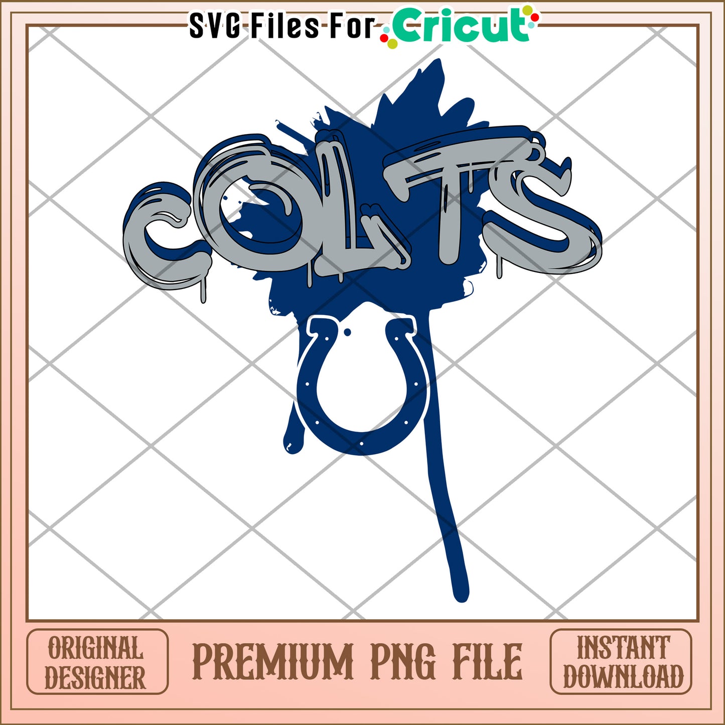 Colts themed design for DIY projects, perfect for Cricut users