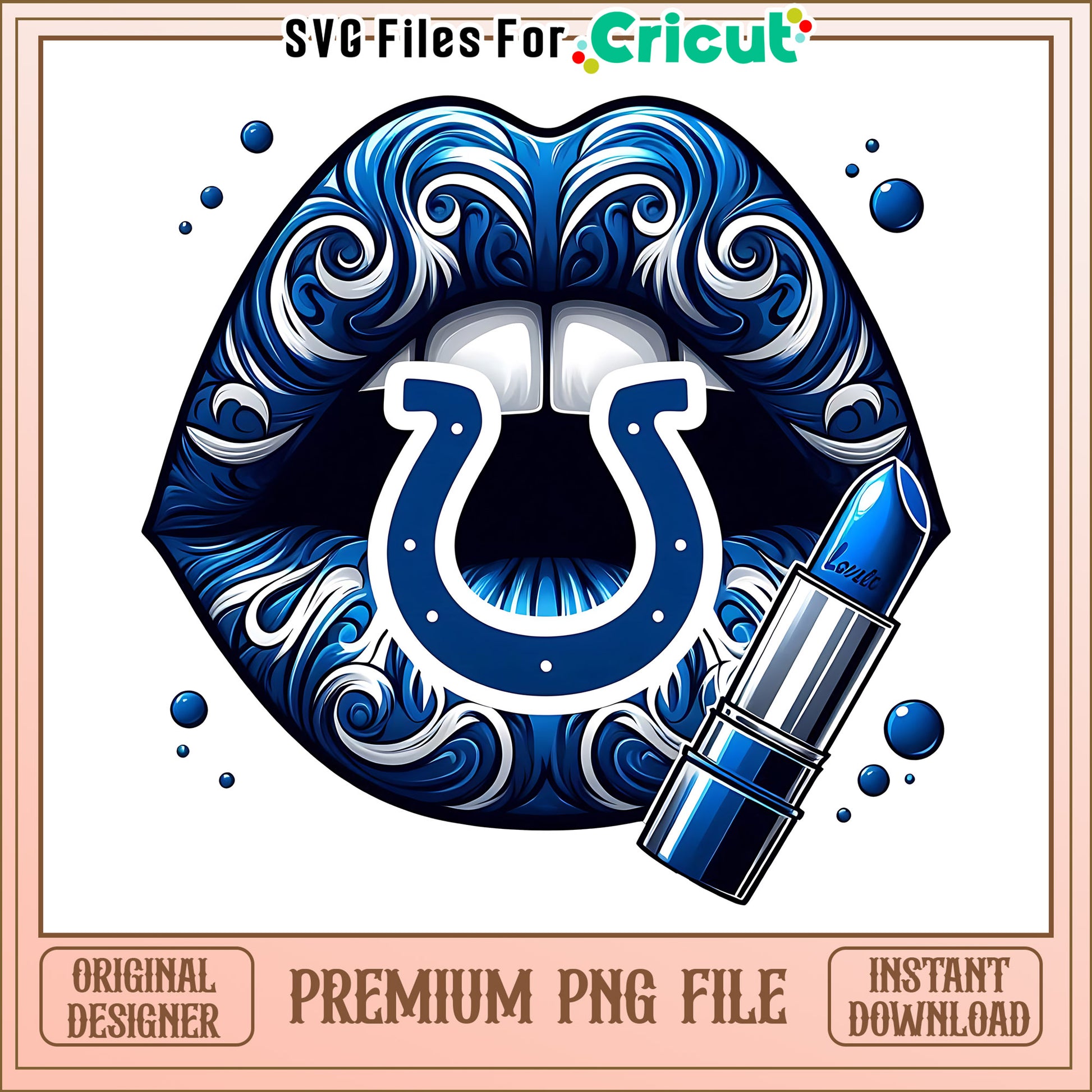Colts vintage lips design png, Indianapolis Colts png, NFL png