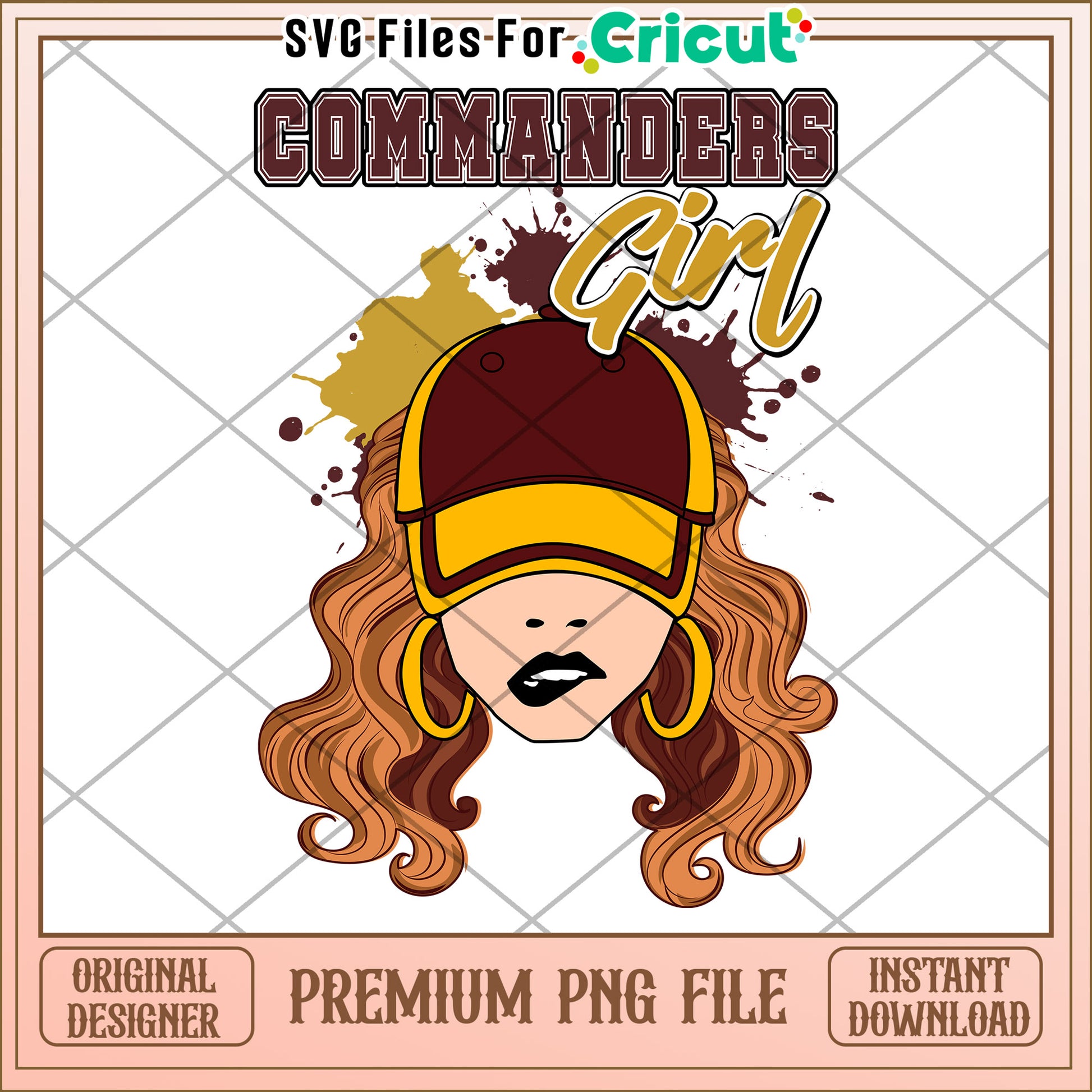 Commanders Girl PNG Design for Cricut, Perfect for Crafting Projects