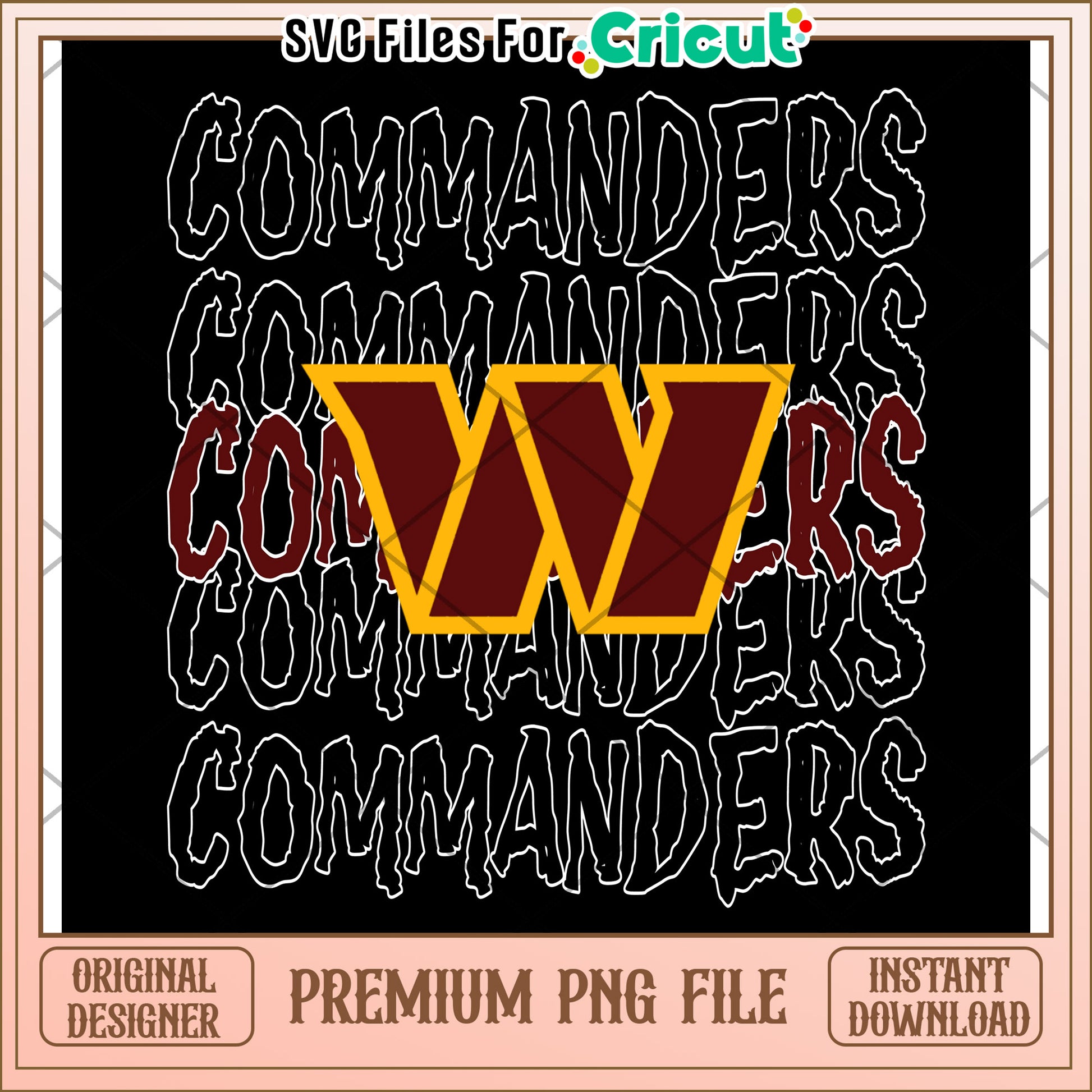 Commanders Logo Design for Cricut, Premium Instant Download PNG