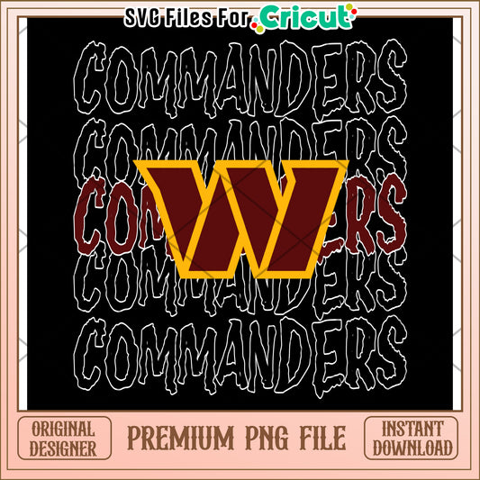 Commanders Logo Design for Cricut, Premium Instant Download PNG