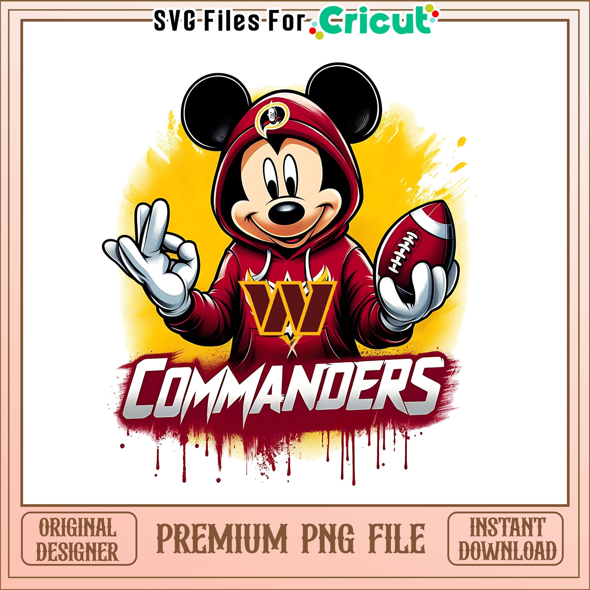 Commanders Mickey rugby ball png, Washington Commanders png, NFL png
