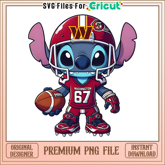 Commanders Stitch and rugby ball png, Washington Commanders png, NFL png