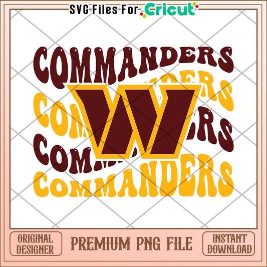 Commanders W Logo Design for Cricut, Premium Instant Download PNG