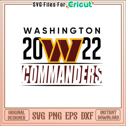 Commanders W Logo SVG Design