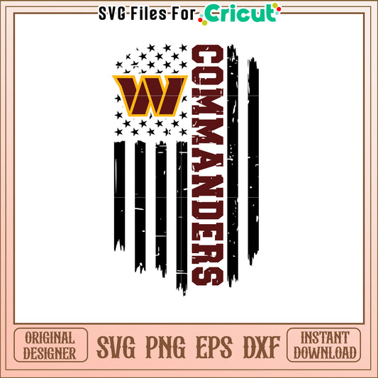 Commanders W SVG Logo Design