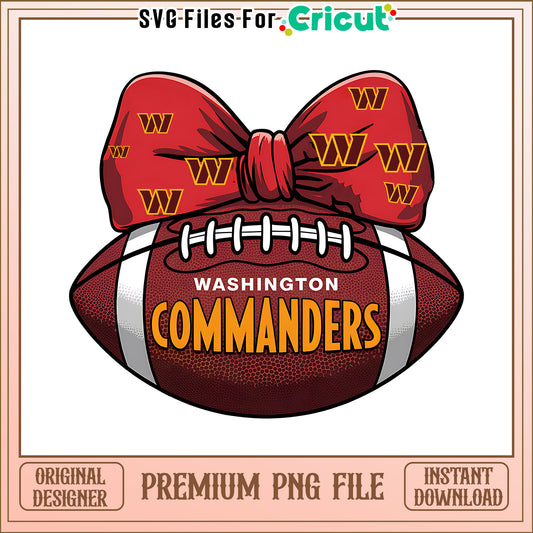 Commanders rugby ball and bow png, Washington Commanders png, NFL png