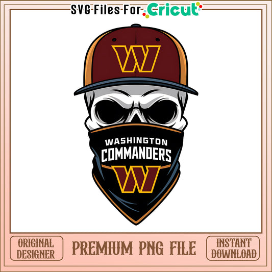 Commanders team skull bandana png, Washington Commanders png, NFL png