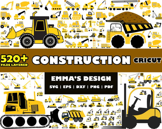 Construction vehicles bundle svg, construction vehicle​ svg