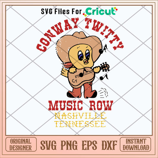 Conway Twitty Music Row Nashville Tennessee Svg-Svgfilesforcricut