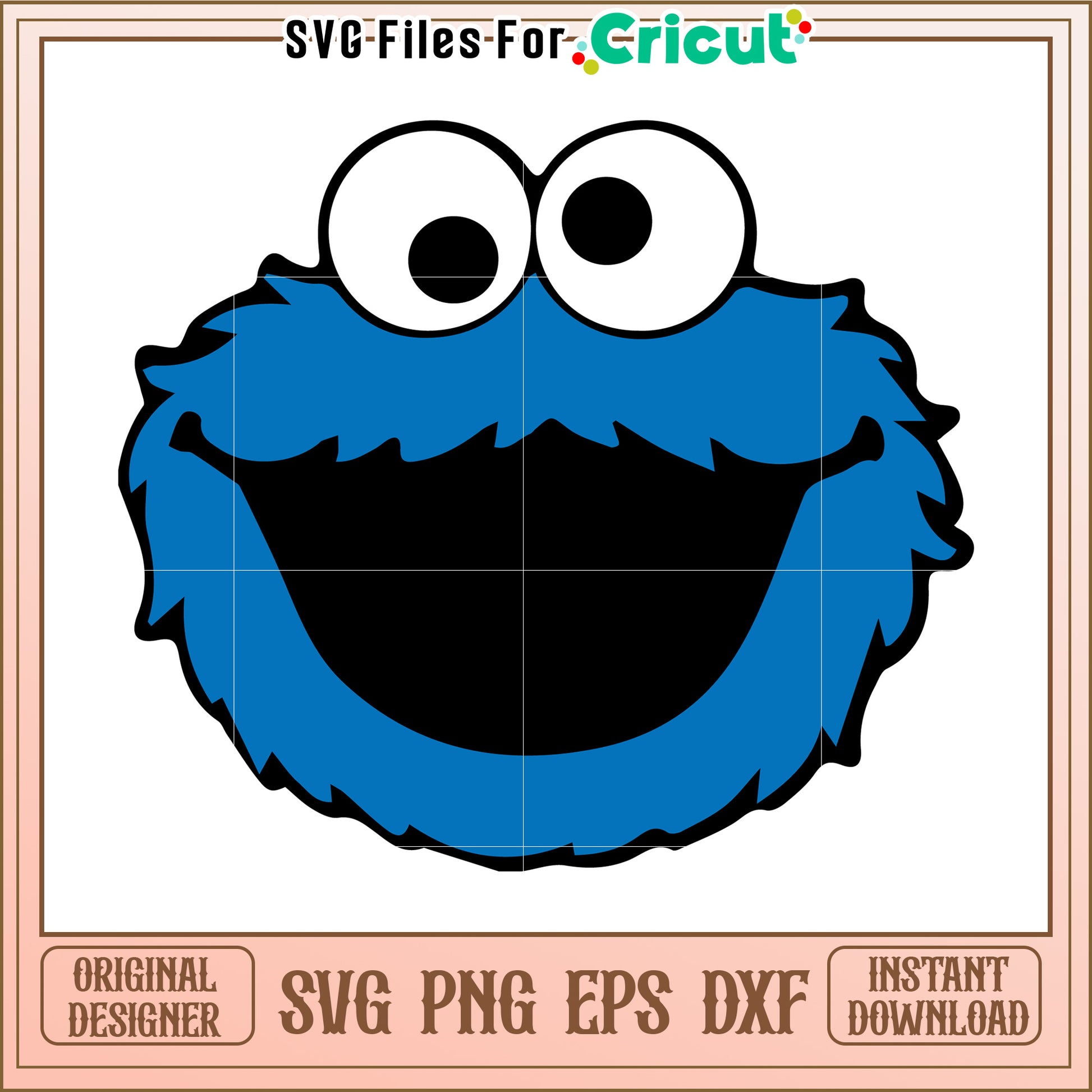 Cookie monster face svg, sesame street svg, sesame cartoon svg