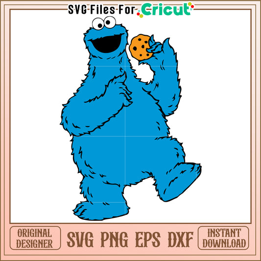Cookie monster svg, sesame street svg, sesame cartoon svg