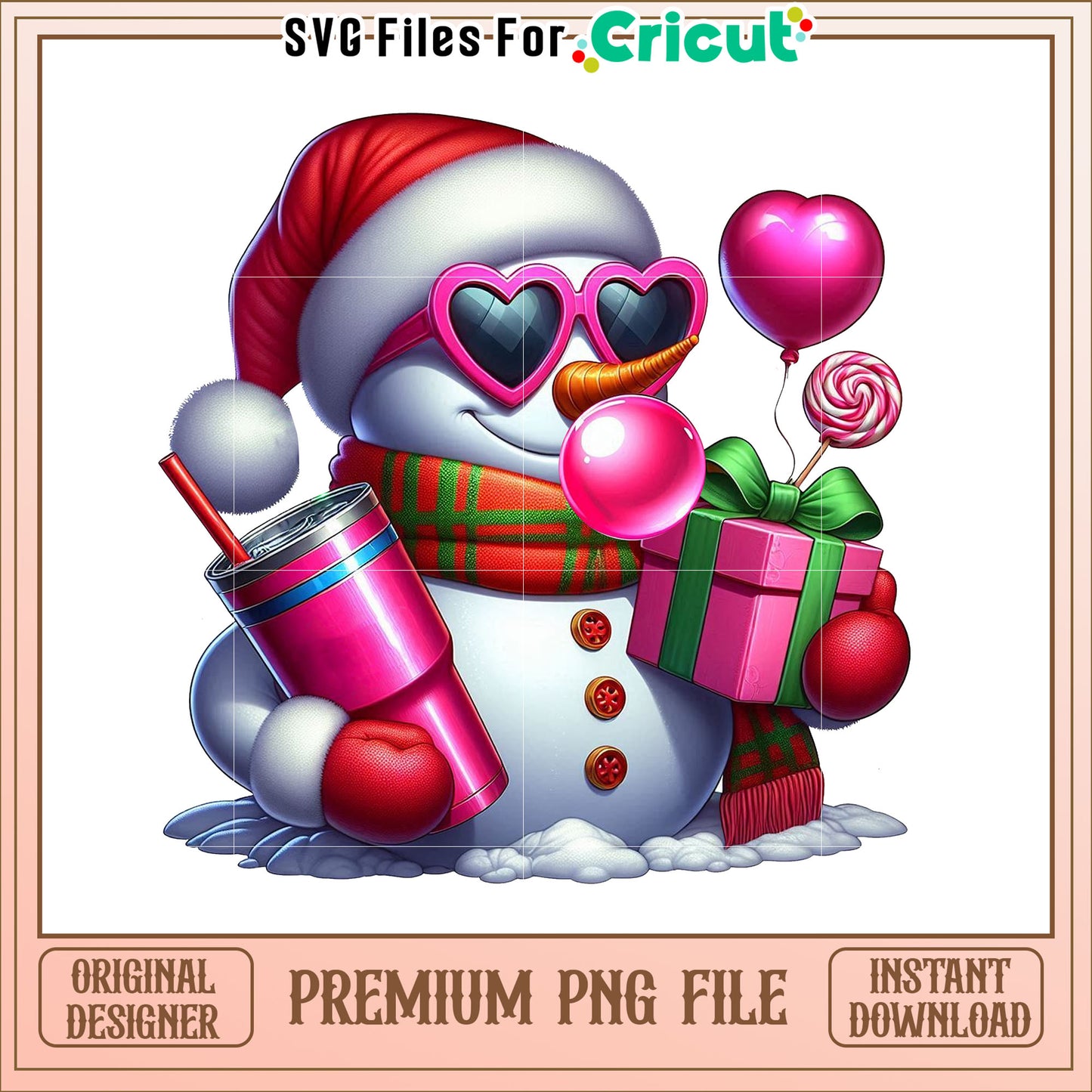 Cool Christmas Snowman PNG Image