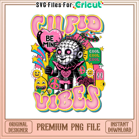 Cool Cupid Vibes Retro Valentine Art PNG for Unique Gifts