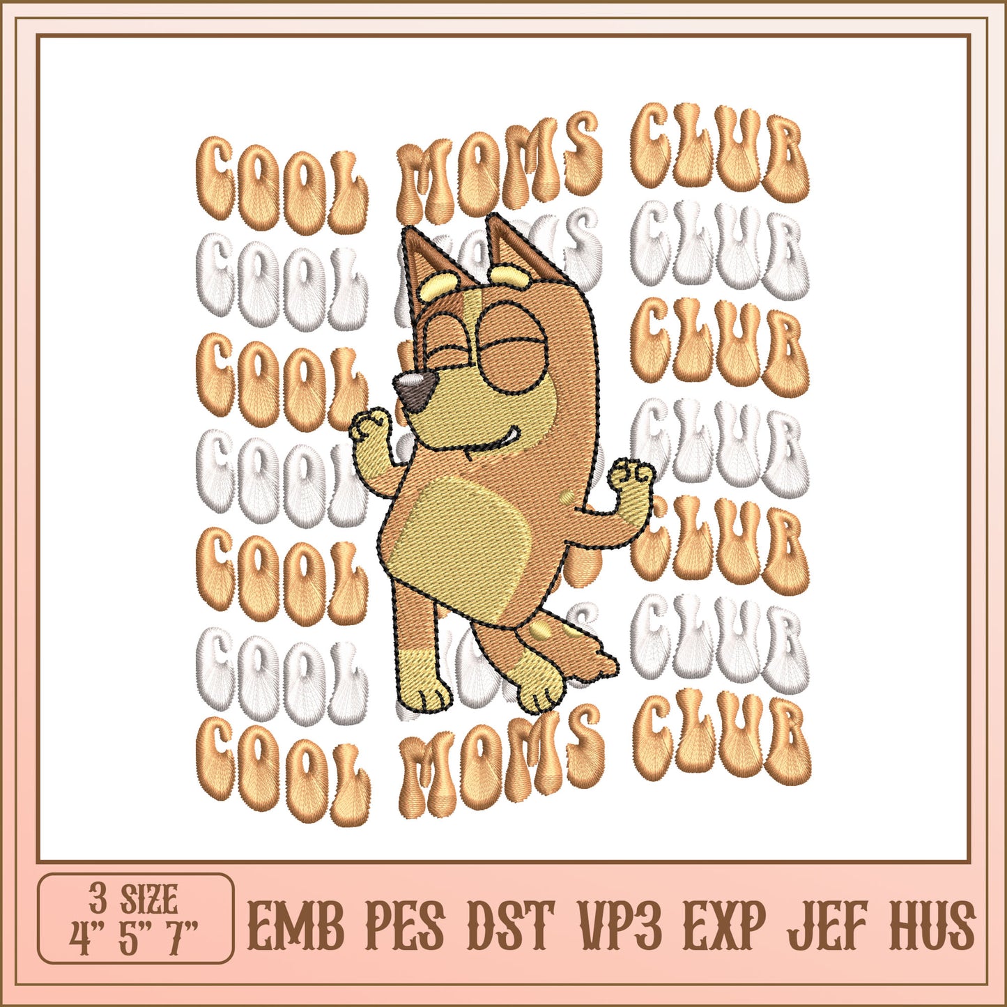 Cool Moms Club Embroidery Design