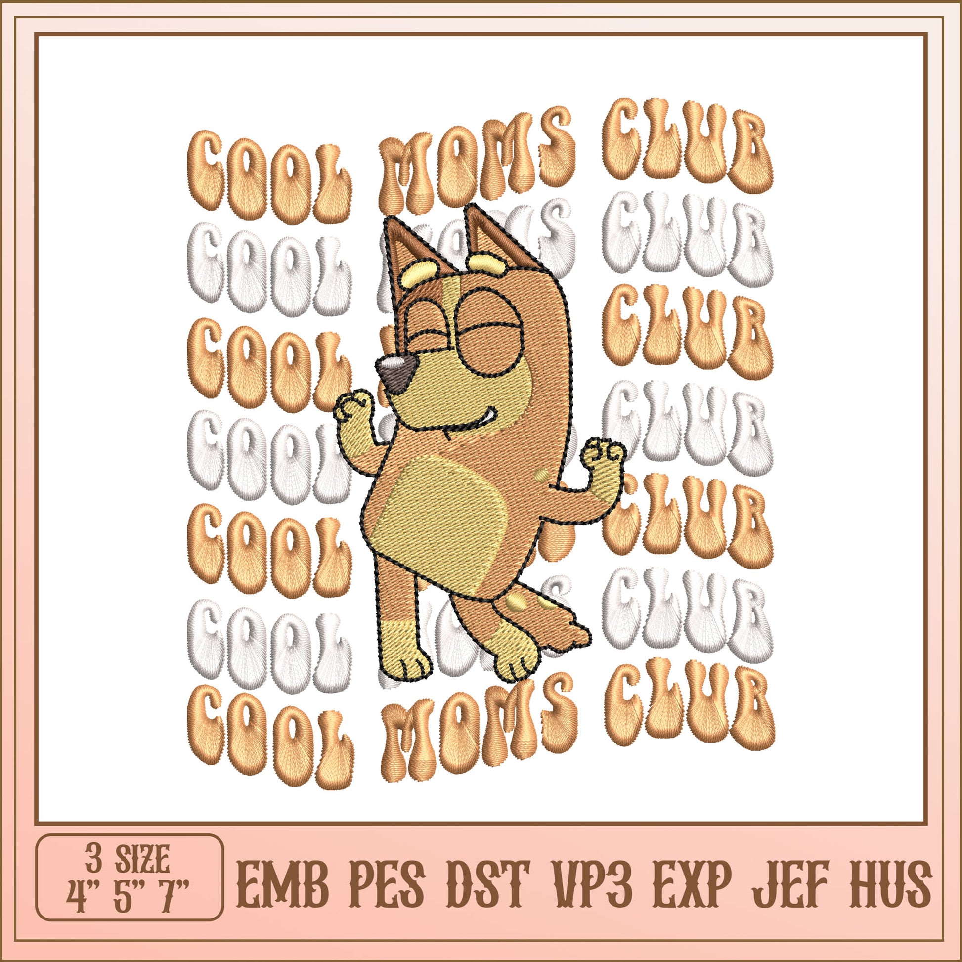 Cool Moms Club Embroidery Design