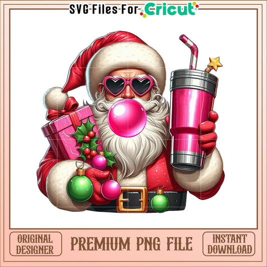 Cool Santa PNG Christmas Clipart