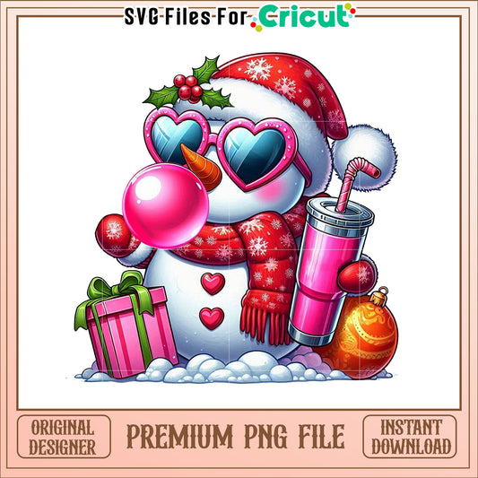 Cool Snowman PNG Christmas Clipart