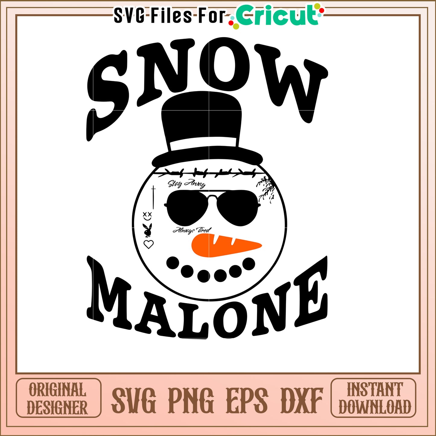 Cool Snowman SVG Cut File