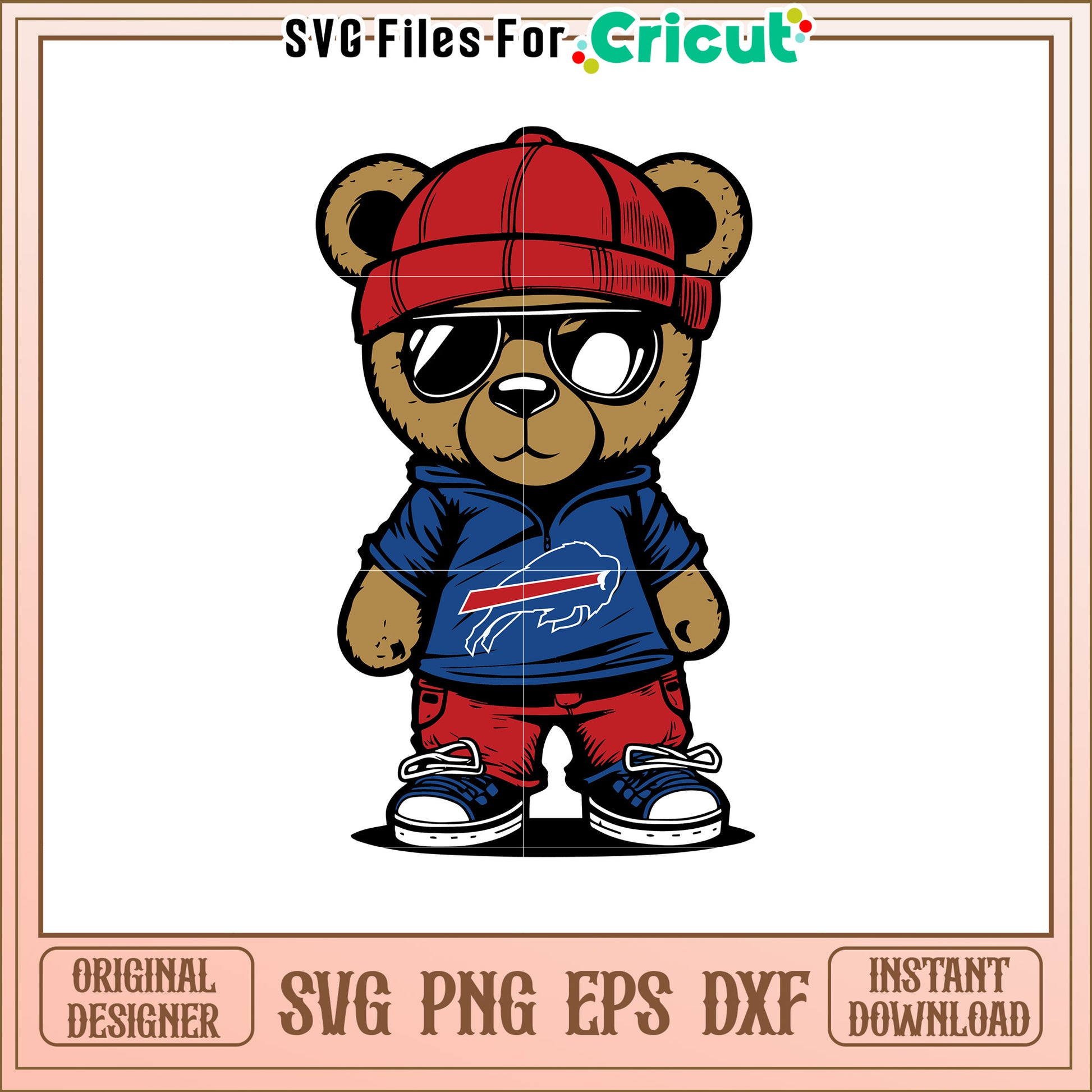 Cool Teddy Bear SVG Design