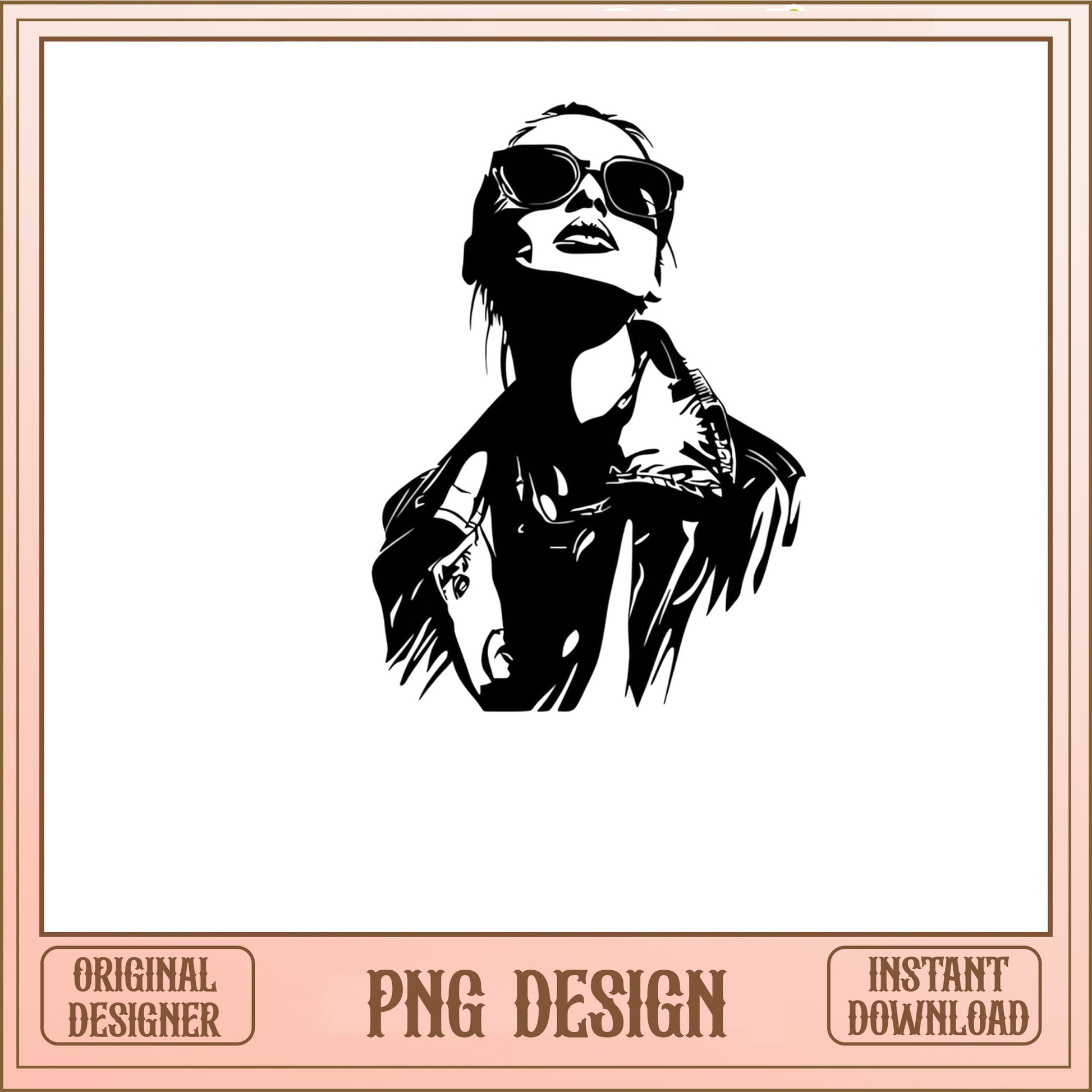 Cool Woman Sunglasses PNG, Baddie Girl Silhouette PNG, Sassy Lady PNG