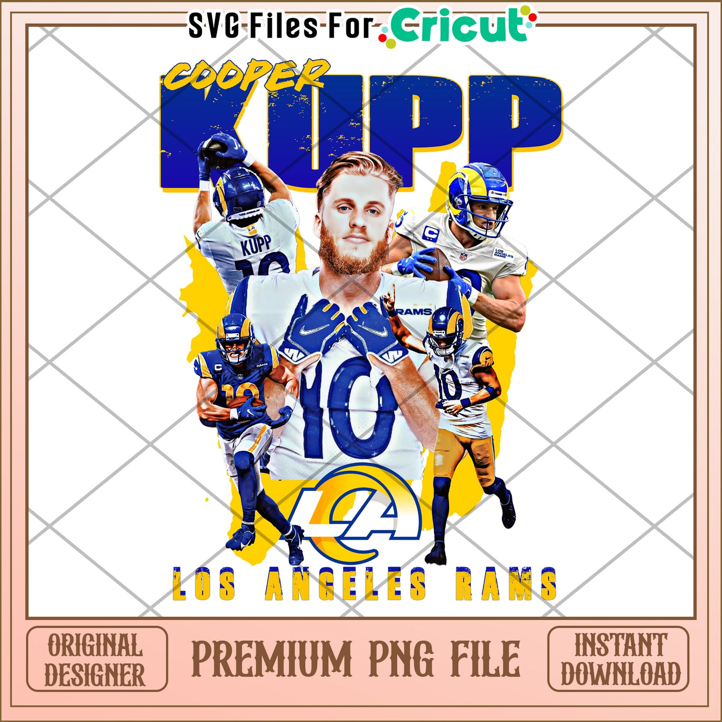 Cooper Kupp Los Angeles Rams PNG File for Cricut, Instant Download Design