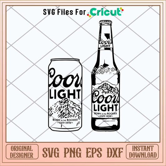Coors Light Bottle And Can Alcohol Beer Svg-Svgfilesforcricut