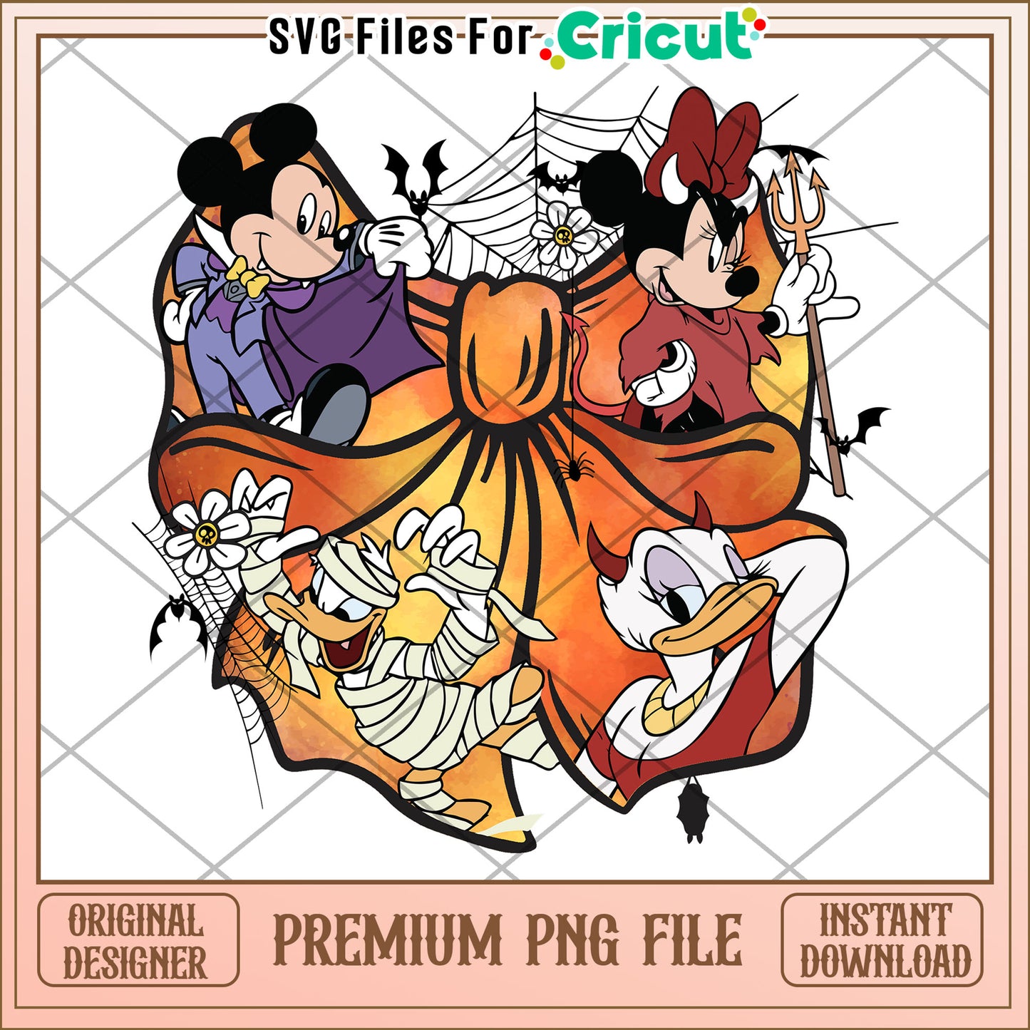 Coquette Bow Mickey And Friends Disney png, spirit halloween​ png, halloween decor png