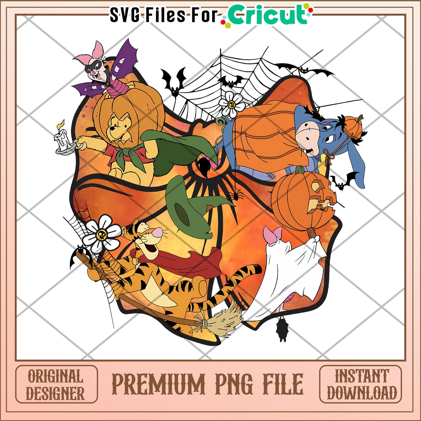 Coquette Bow Winnie The Pooh Disney Halloween png, spirit halloween​ png, halloween decor png