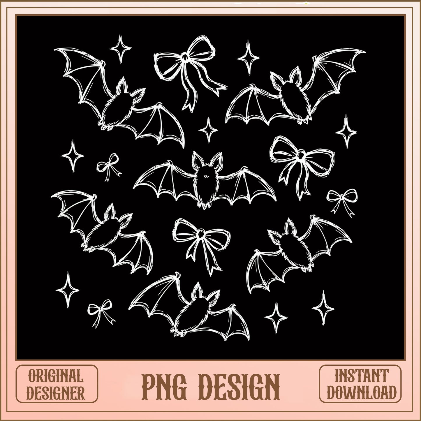 Coquette Bat With Bow Bundle PNG, Halloween PNG, Spooky PNG