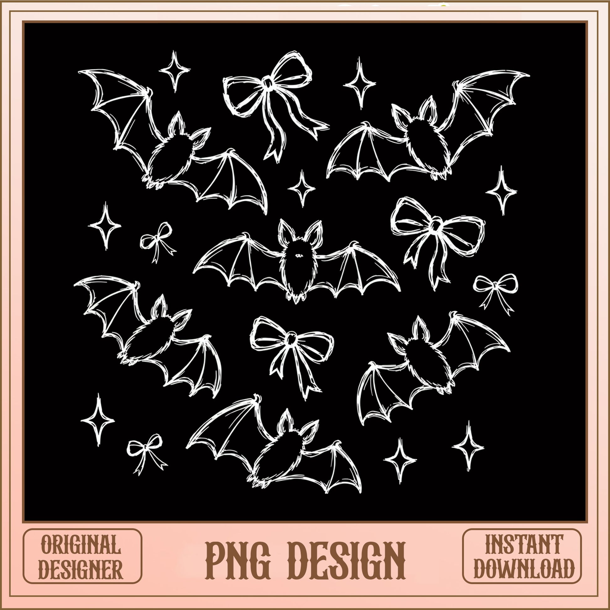 Coquette Bat With Bow Bundle PNG, Halloween PNG, Spooky PNG
