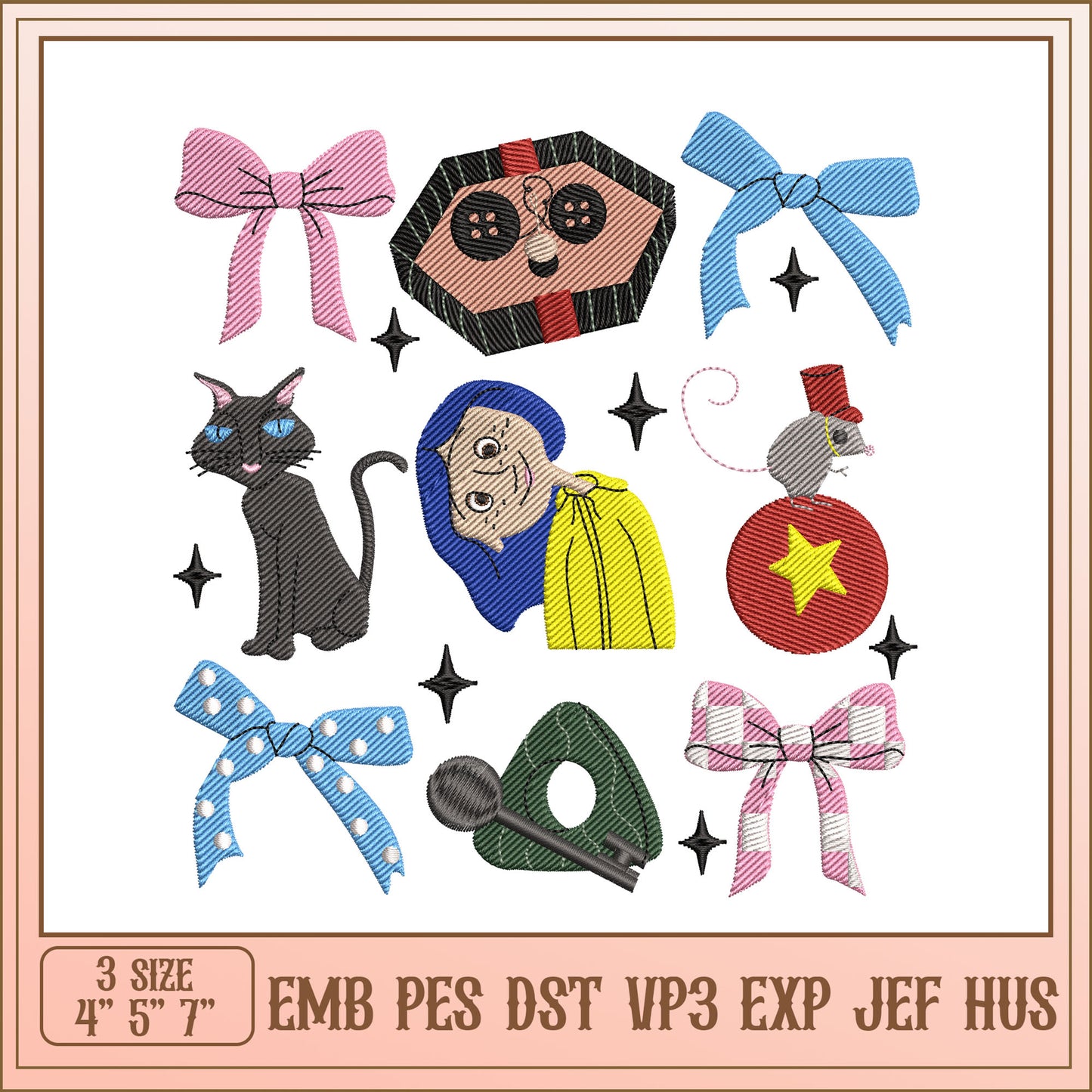 Coraline Embroidery Design Set