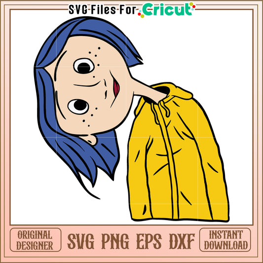 Coraline jones svg, coraline cartoon svg, sesame workshop svg
