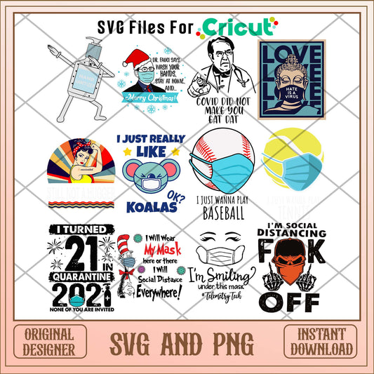 Corona virus svg bundle, Cute art svg bundle - Svgfileforcricut