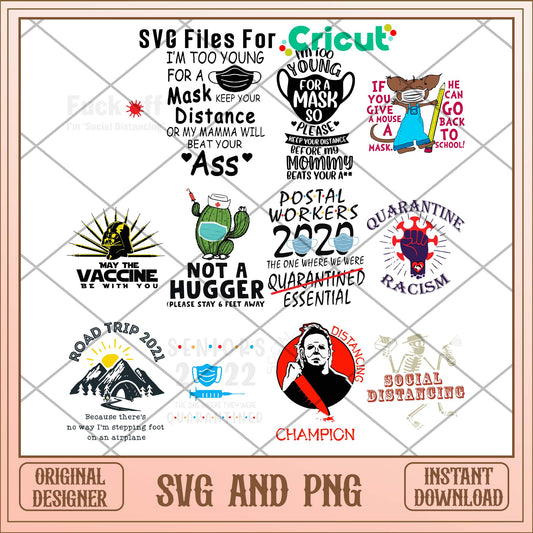 Corona quarantine svg bundle, Cute art svg bundle - Svgfileforcricut