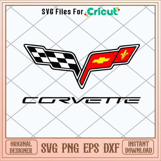 Corvette Flags Chevrolet Classic Logo 2005 Svg-Svgfilesforcricut