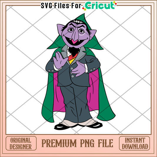 Count von count png, sesame street​ png, sesame workshop​ png