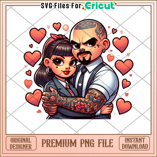 Couple PNG Tattooed Love Design