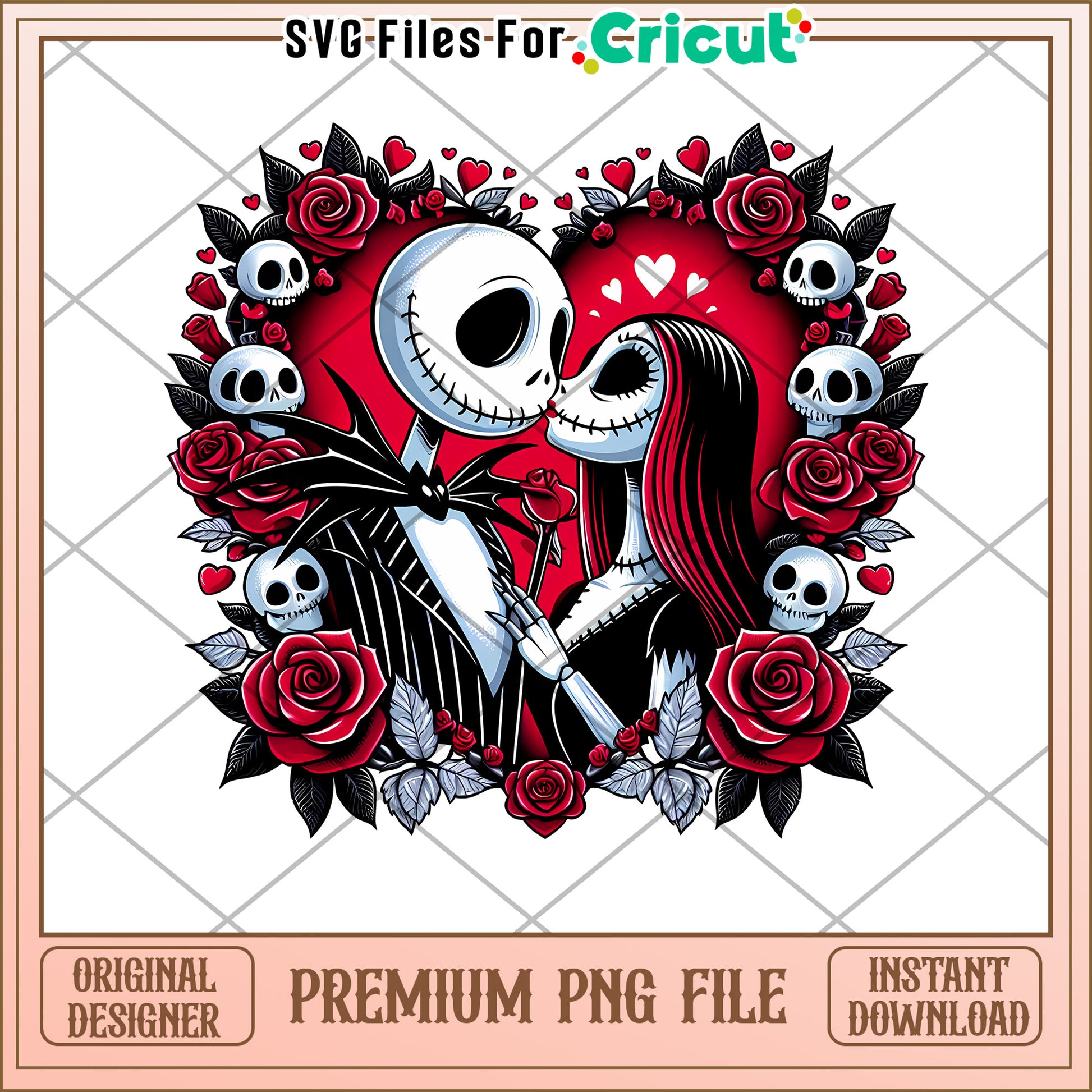 Couple in Roses PNG File for Cricut Instant Download