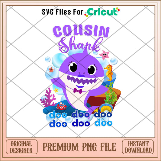 Cousin Baby Shark Png,  Baby Shark characters png, digital download