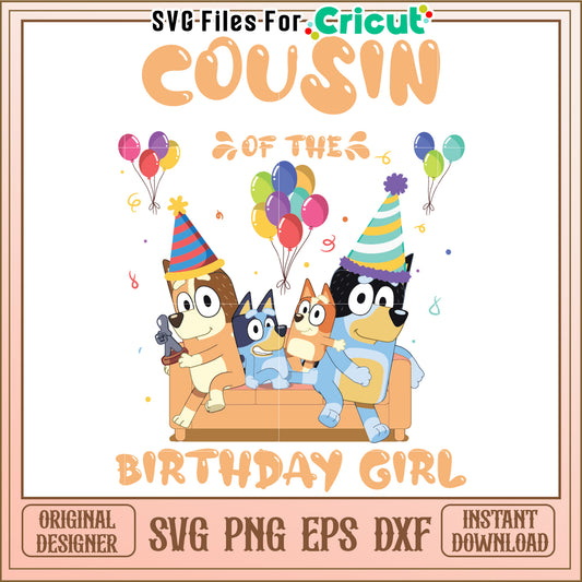 Cousin Birthday Girl SVG Design