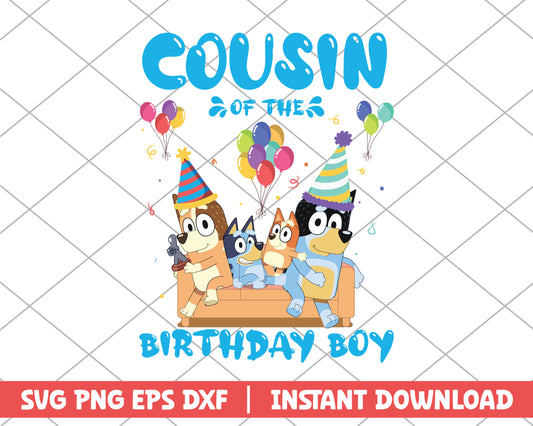 Cousin of the birthday boy cartoon svg 