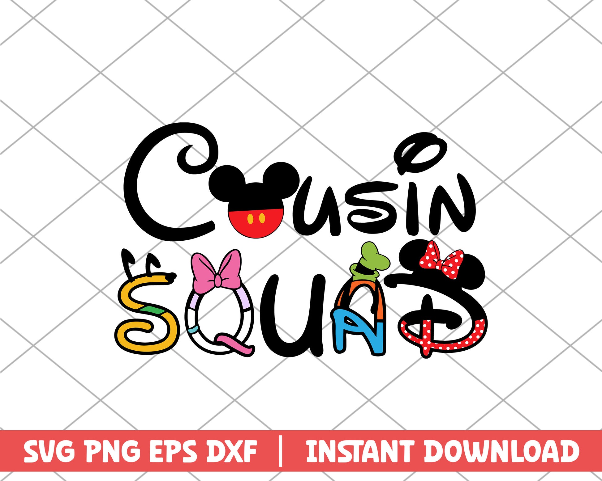 Cousin squad mickey disney svg