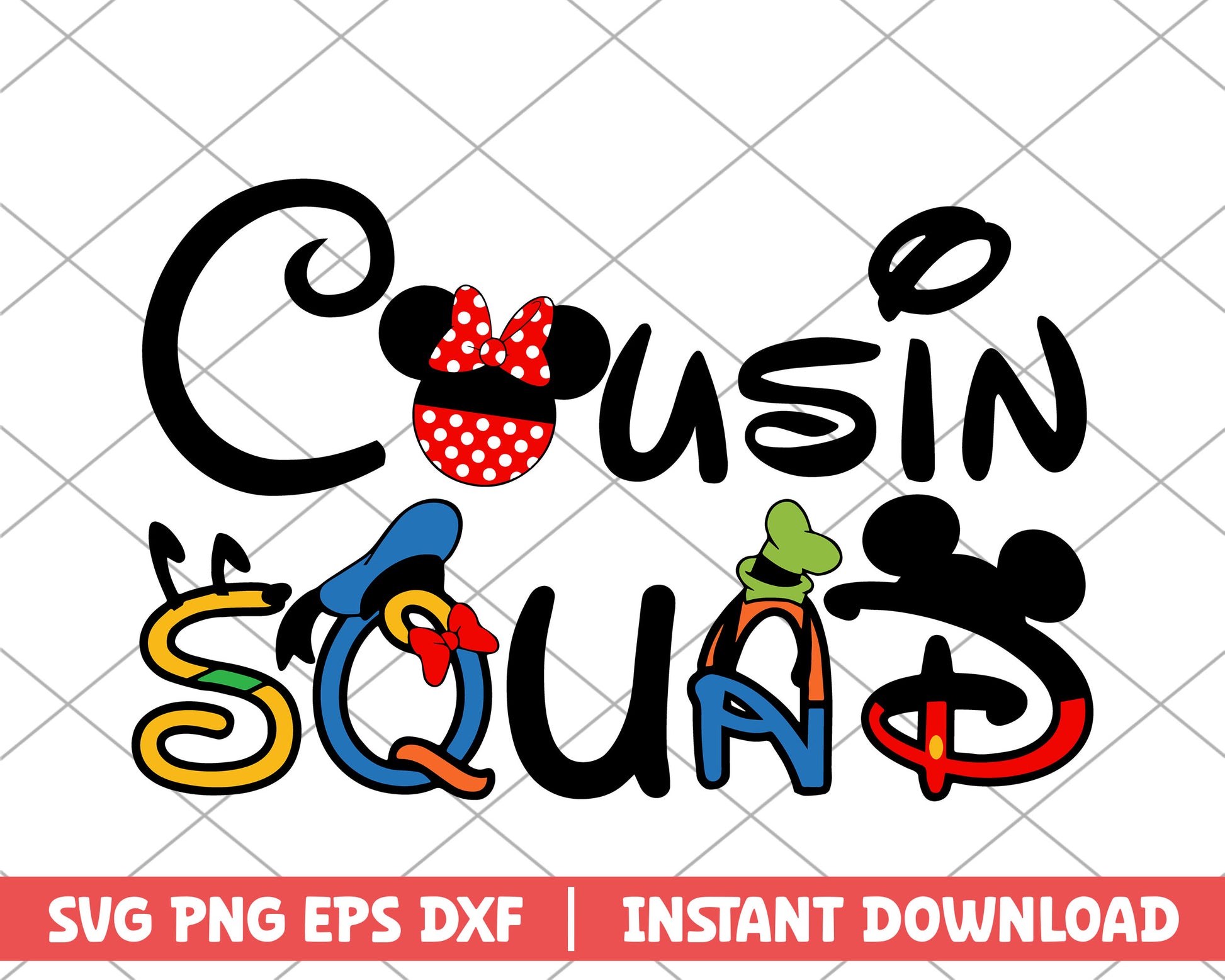 Cousin squad minnie disney svg