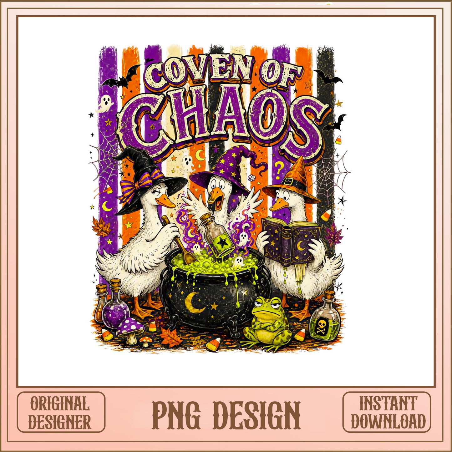 Coven Of Chaos Witch Duck PNG, Halloween PNG, Funny Duck PNG