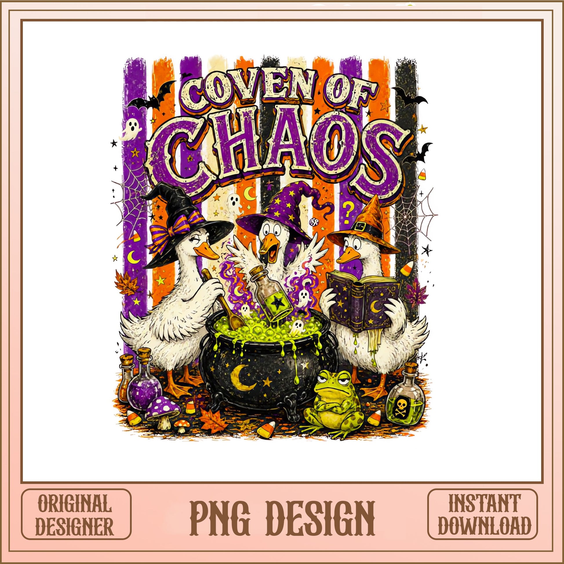 Coven Of Chaos Witch Duck PNG, Halloween PNG, Funny Duck PNG