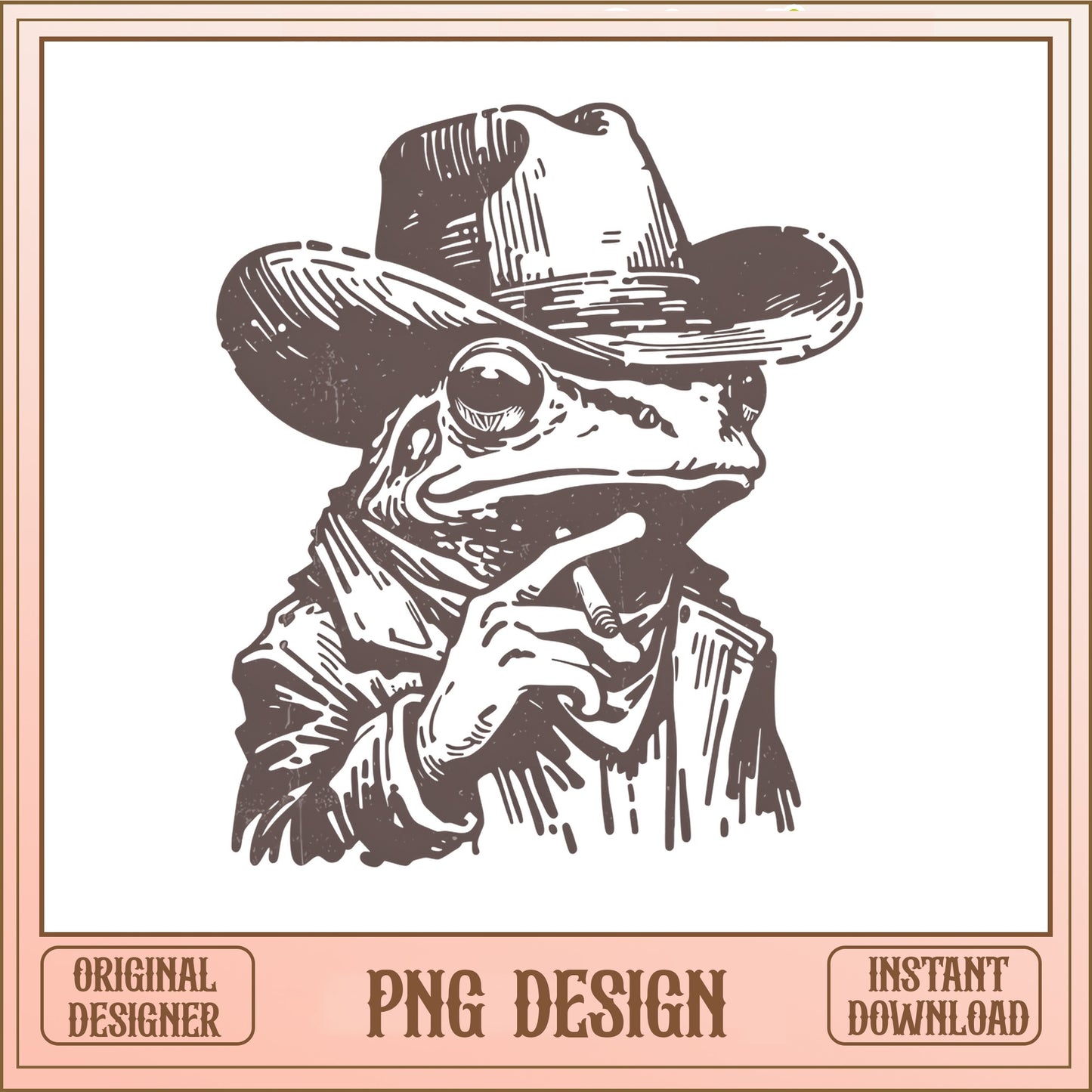 Cowboy Frog PNG, Western Frog Shirt Design, Funny Frog PNG
